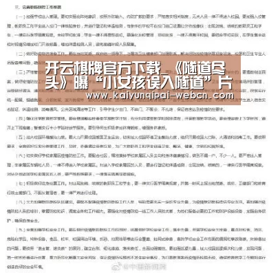 开云棋牌官方下载_《隧道尽头》曝“小女孩误入隧道”片段 观众疯狂安利“暑期必看”(图1) 开云棋牌官网